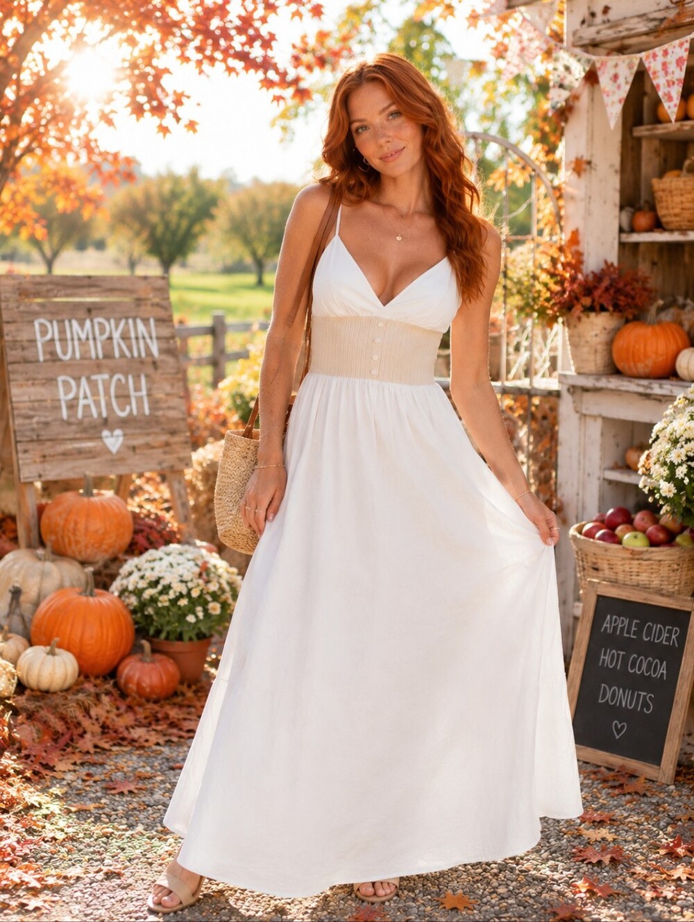 NAADAM Cashmere Cotton White Maxi Dress Beige Corset Boho XS 0 2 Fall Luxury